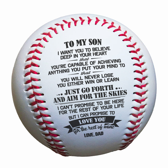 Just Go Forth And Aim For The Skies - Family Baseball - Gift For Son From Dad