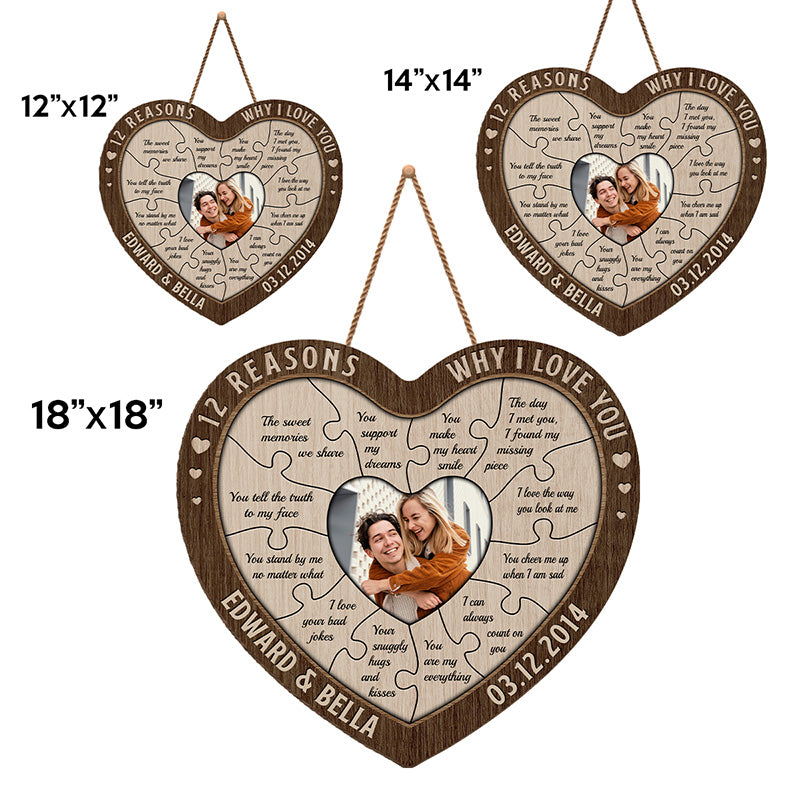 Custom Photo I Love Your Bad Jokes - Couple Personalized Custom Heart Shaped Home Decor Wood Sign - House Warming Gift For Husband Wife, Anniversary