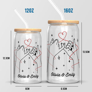 A Truly Great Friend Is Hard To Find - Bestie Personalized Custom Glass Cup, Iced Coffee Cup - Gift For Best Friends, BFF, Sisters