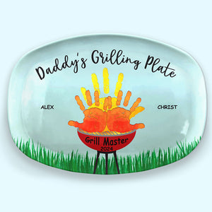 Daddy Grill Master - Family Personalized Custom Platter - Father's Day, Birthday Gift For Dad