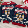 This Grandma Belongs To Red Style - Family Personalized Custom Ugly Sweatshirt - Unisex Wool Jumper - New Arrival Christmas Gift For Grandma, Grandparents