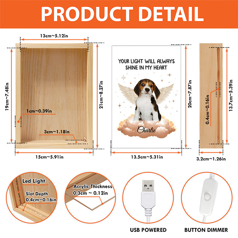 Custom Photo Forever In My Heart - Memorial Personalized Custom Frame Light Box - Sympathy Gift For Pet Owners, Pet Lovers