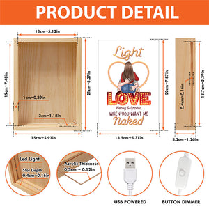 The First Time We Met - Couple Personalized Custom Frame Light Box - Gift For Husband Wife, Anniversary