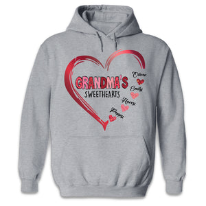 Grandma's Sweethearts - Family Personalized Custom Unisex T-shirt, Hoodie, Sweatshirt - Gift For Grandma