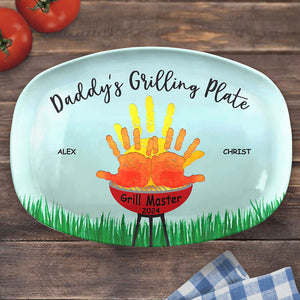 Daddy Grill Master - Family Personalized Custom Platter - Father's Day, Birthday Gift For Dad