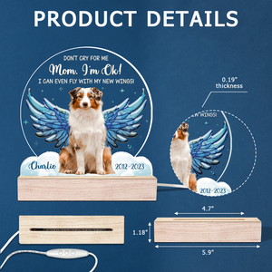 Custom Photo I Can Even Fly With My New Wings - Memorial Personalized Custom Shaped 3D LED Light - Sympathy Gift For Pet Owners, Pet Lovers