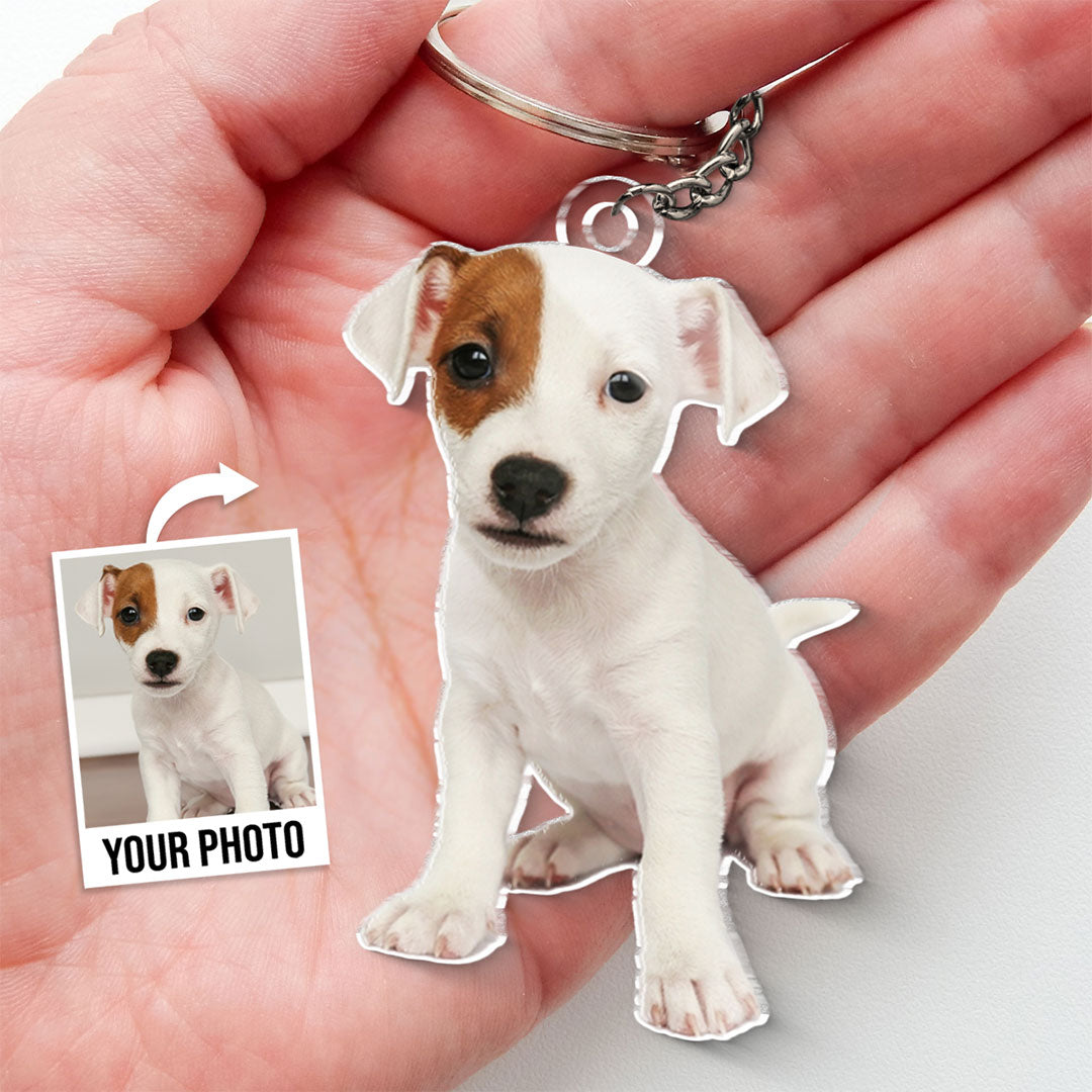 Custom Photo My Furry Friend Is My Holiday Cheer - Dog & Cat Personalized Custom Shaped Acrylic Keychain - Gift For Pet Owners, Pet Lovers