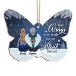Forever In Our Minds - Memorial Personalized Custom Ornament - Wood Butterfly Shaped - Christmas Gift, Sympathy Gift For Family Members