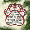 We'll Be Watching You - Personalized Custom Paw Shaped Wood Christmas Ornament