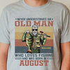 Never Underestimate An Old Man Who Love Fishing - Personalized Unisex T-Shirt