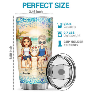 To The Beach And Back - Bestie Personalized Custom Tumbler - Gift For Best Friends, BFF, Sisters