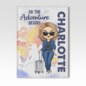 So The Adventure Begins - Travel Personalized Custom Passport Cover, Passport Holder - Gift For Travel Lovers