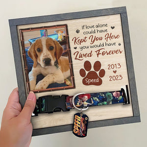 9x9in Dog Memorial Picture Frame, Personalized Custom Pet Loss Sign, Collar Frame - Sympathy Gift, Pet Memorial Gifts, Dog Memorial Gifts For Loss Of Dog, Pet Loss Gifts