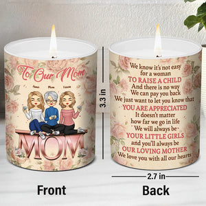 I Love You With All My Heart - Family Personalized Custom Smokeless Scented Candle - Gift For Mom From Daughter