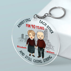 The One I Want To Annoy - Couple Personalized Custom Round Shaped Acrylic Keychain - Gift For Husband Wife, Anniversary