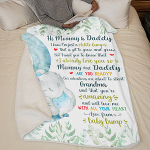 Our Adventures Are About To Start - Family Personalized Custom Baby Blanket - Baby Shower Gift, Gift For First Mom