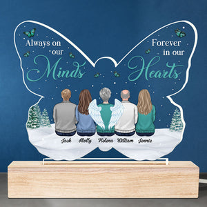 Your Wings Were Ready But My Heart Was Not - Memorial Personalized Custom Butterfly Shaped 3D LED Light - Sympathy Gift, Gift For Family Members