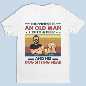 An Old Man With Beer And His Dogs - Dog Personalized Custom Unisex T-shirt, Hoodie, Sweatshirt - Gift For Pet Owners, Pet Lovers