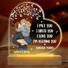 I Love You & Forever Yours - Couple Personalized Custom Heart Shaped 3D LED Light - Gift For Husband Wife, Anniversary