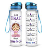 Let That Shit Go - Bouteille d'eau personnalisée avec suivi du yoga - Cadeau pour les amateurs de yoga