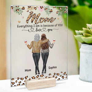 Mom You Are The World To Me - Family Personalized Custom Acrylic Plaque - Mother's Day, Birthday Gift For Mom