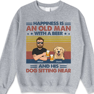 An Old Man With Beer And His Dogs - Dog Personalized Custom Unisex T-shirt, Hoodie, Sweatshirt - Gift For Pet Owners, Pet Lovers