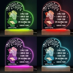 I Love You & Forever Yours - Couple Personalized Custom Heart Shaped 3D LED Light - Gift For Husband Wife, Anniversary