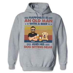 An Old Man With Beer And His Dogs - Dog Personalized Custom Unisex T-shirt, Hoodie, Sweatshirt - Gift For Pet Owners, Pet Lovers