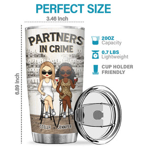 Partners In Crime - Bestie Personalized Custom Tumbler - Gift For Best Friends, BFF, Sisters