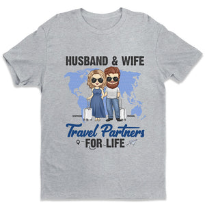 Husband & Wife Cruising Partners For Life - Gift For Couples, Husband Wife - Personalized Unisex T-shirt