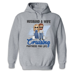 Husband & Wife Cruising Partners For Life - Gift For Couples, Husband Wife - Personalized Unisex Hoodie
