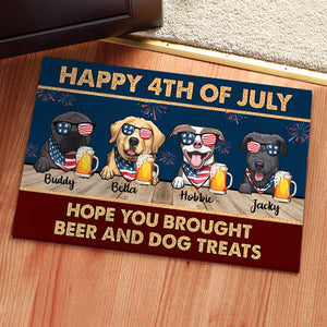 Happy Independence Day Hope You Brought Beer And Dog Treats - 4th Of July Funny Personalized Pet Decorative Mat (Cat & Dog).