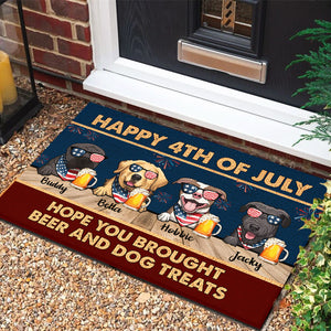 Happy Independence Day Hope You Brought Beer And Dog Treats - 4th Of July Funny Personalized Pet Decorative Mat (Cat & Dog).