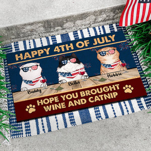 Happy Independence Day Hope You Brought Wine And Catnip - 4th Of July Funny Personalized Pet Decorative Mat (Cat & Dog).
