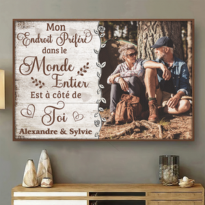 Mon Endroitpréféréestàcôté De Toi - Télécharger Une Image, Cadeau Pour Les Couples, Mari Et Femme - Personalized Horizontal Poster French.