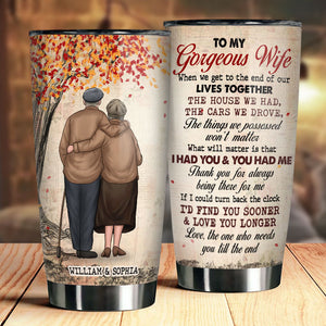 If I Could Turn Back The Clock I'd Find You Sooner And Love You Longer - Gift For Couples, Personalized Tumbler.