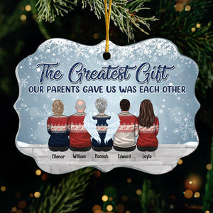 The Greatest Gift Our Parents Gave Us Was Each Other - Personalized Custom Benelux Shaped Wood, Acrylic, Ceramic Christmas Ornament - Gift For Siblings, Christmas Gift