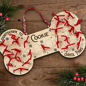 Countdown To Santa Paws - Dog Personalized Custom Advent - Pet Treat Christmas Countdown Wooden Sign - Christmas Gift For Pet Owners, Pet Lovers