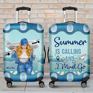 The Sky Is Calling & I Must Go - Personalized Luggage Cover