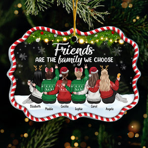 Friends Are The Family We Choose - Personalized Custom Benelux Shaped Acrylic Christmas Ornament - Gift For Bestie, Best Friend, Sister, Birthday Gift For Bestie And Friend, Christmas Gift