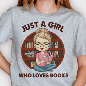 A Girl Who Loves Reading Books - Personalized Unisex T-shirt, Hoodie.