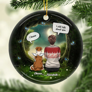 I Still Miss The Sound Of Your Paws - Personalized Custom Round Shaped Ceramic Christmas Ornament - Memorial Gift, Sympathy Gift, Christmas Gift