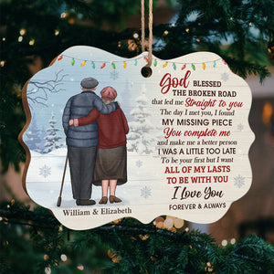 I Love You, Forever And Always - Personalized Custom Benelux Shaped Wood Christmas Ornament - Gift For Couple, Husband Wife, Anniversary, Engagement, Wedding, Marriage Gift, Christmas Gift