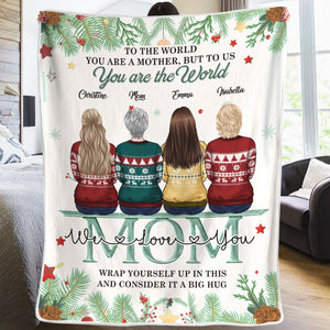 Mother & Daughters From The Start, Best Friends Forever From The Heart - Family Personalized Custom Blanket - Christmas Gift For Mother From Daughter