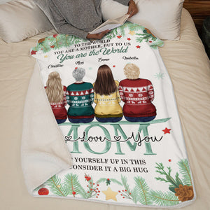 Mother & Daughters From The Start, Best Friends Forever From The Heart - Family Personalized Custom Blanket - Christmas Gift For Mother From Daughter