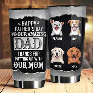 To Our Amazing Dog Dad - Personalized Tumbler - Gift For Father's Day