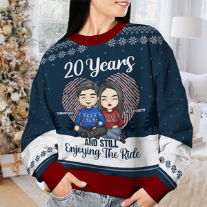 We've Been Together For Several Years & We're Still Enjoying The Ride - Couple Personalized Custom Ugly Sweatshirt - Unisex Wool Jumper - Christmas Gift For Husband Wife, Anniversary