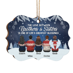 The Love Between Brother & Sister Is One Of Life's Greatest Blessings - Personalized Custom Benelux Shaped Acrylic, Wood, Aluminum Christmas Ornament - Gift For Siblings, Christmas Gift