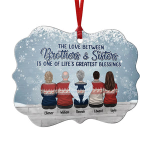 Brothers And Sisters Never Apart, Maybe In Distance But Never At Heart - Personalized Custom Benelux Shaped Wood, Aluminum Christmas Ornament - Gift For Siblings, Christmas New Arrival Gift