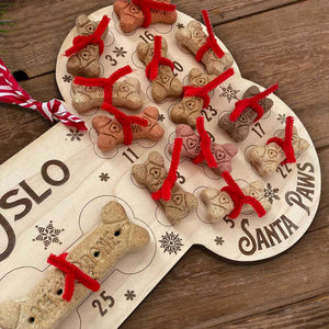 Countdown To Santa Paws - Dog Personalized Custom Advent - Pet Treat Christmas Countdown Wooden Sign - Christmas Gift For Pet Owners, Pet Lovers